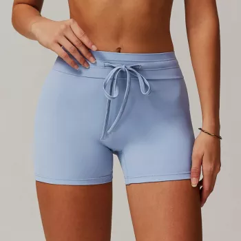 Drawstring High-Waisted Yoga Shorts: Breathable Support