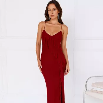 How to Style a Sleek Backless Spaghetti Strap Maxi Dress